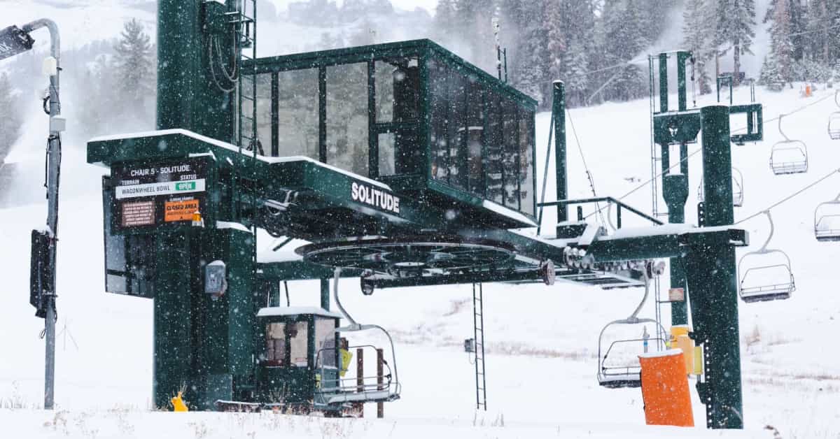 Snowfall at Kirkwood Village and at Chair 10 and Chair 11 at Kirkwood.