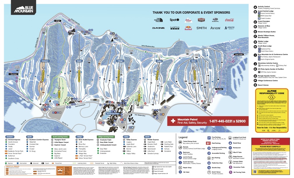 Blue Mountain Trail Map