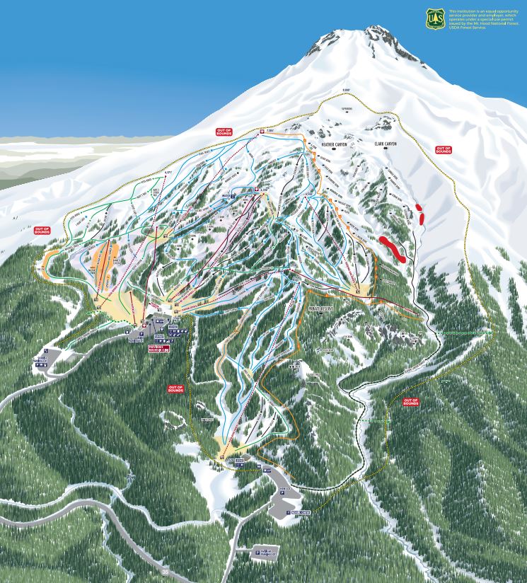 Mt. Hood Meadows Trail Map. Photo Credit: Mt. Hood Meadows