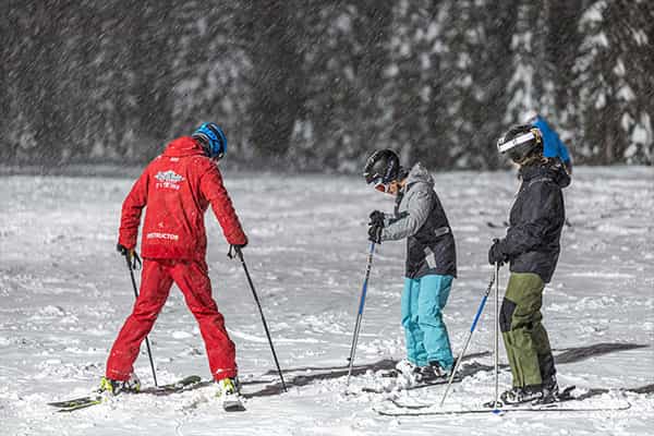 Taking lessons at Big White ski resort