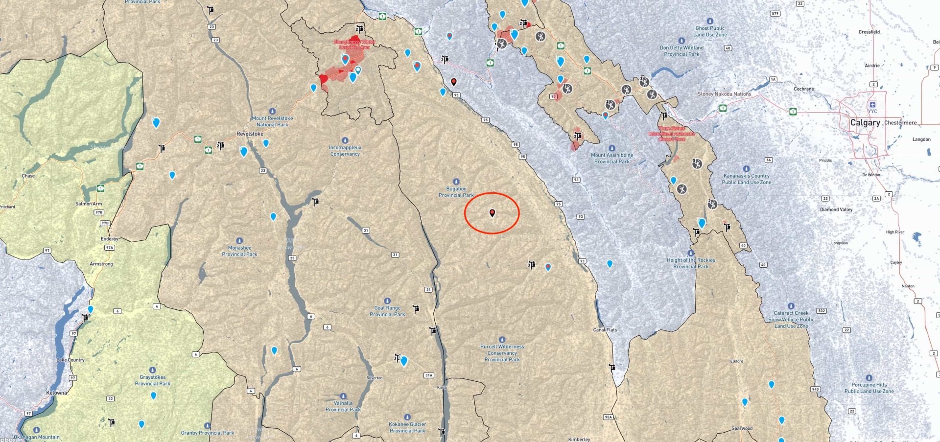 The location of the fatal avalanche on Sunday, February 23.