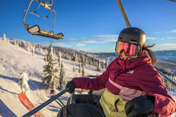riding the chair at Big White ski resort