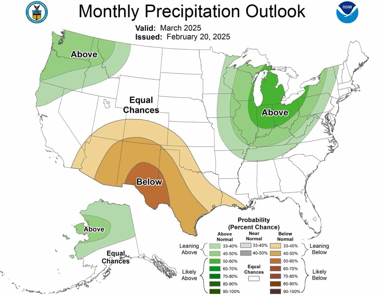 March 2025 precipitation outlook | Image: NOAA