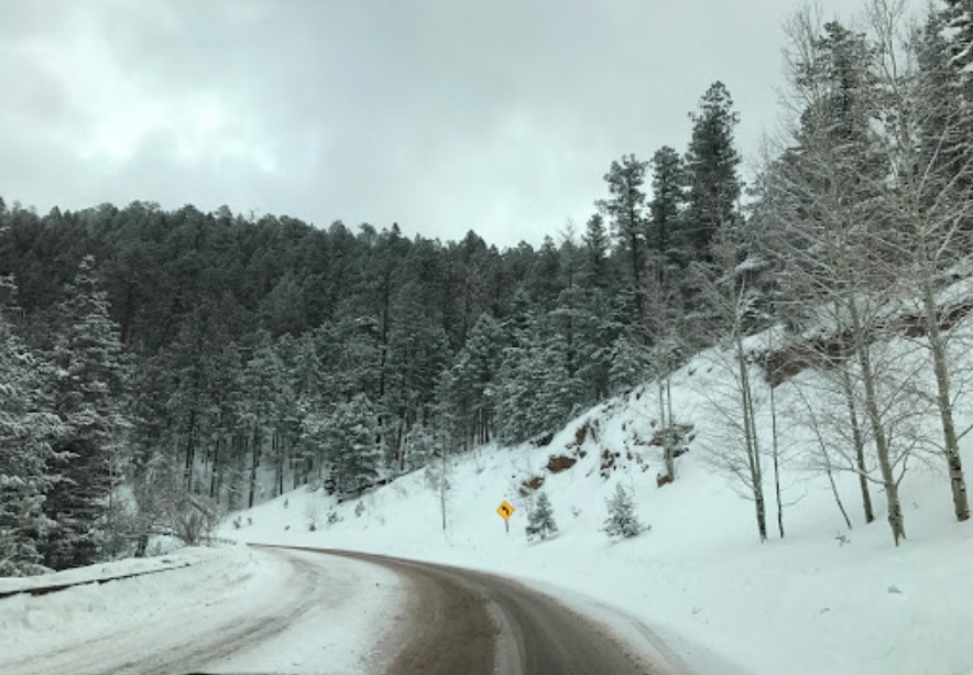 One of the good stretches of NM-475, also known as Hyde Park Road on the way to Ski Santa Fe. Credit: Only in Your State