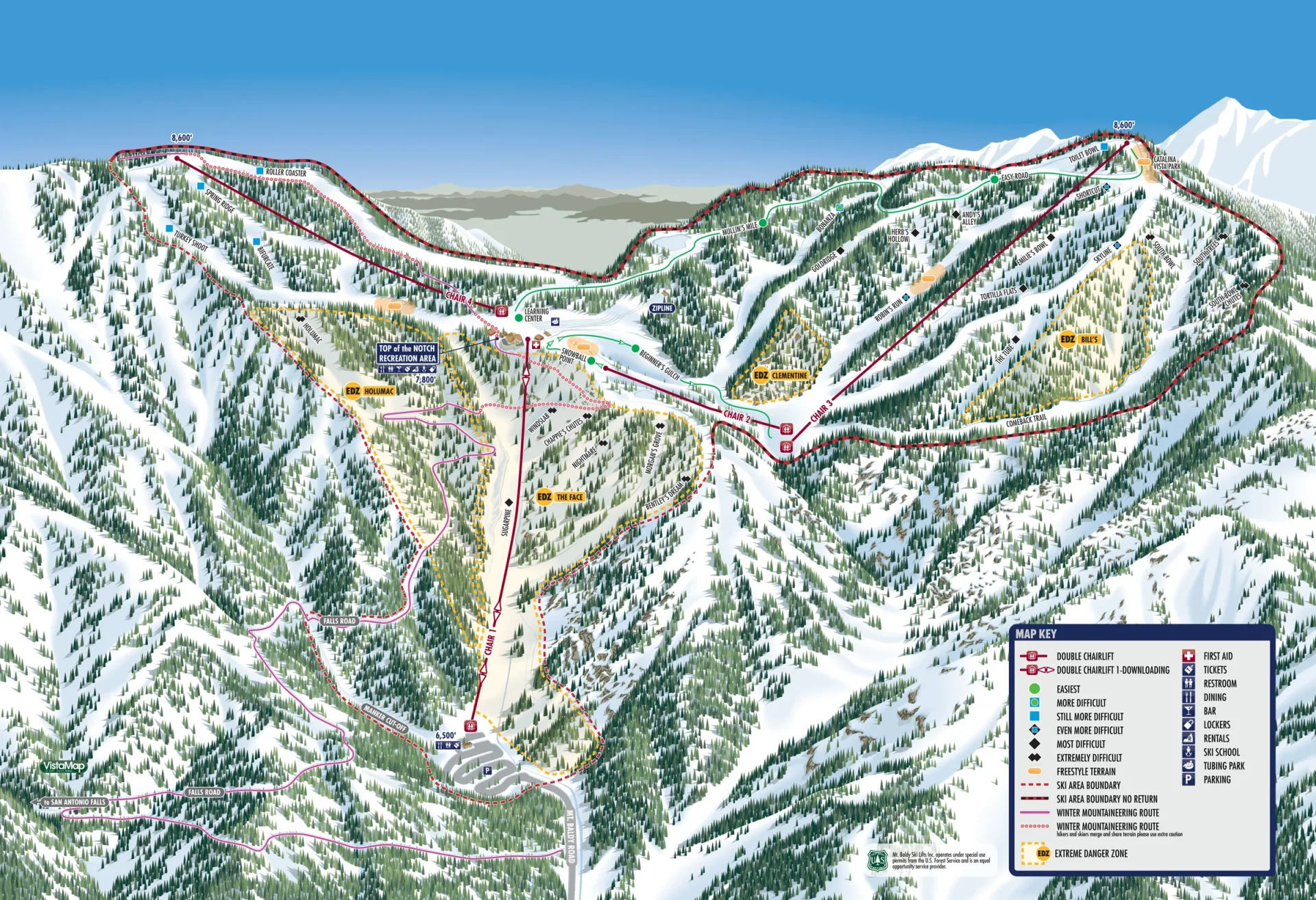 Trail Map of Mt Baldy