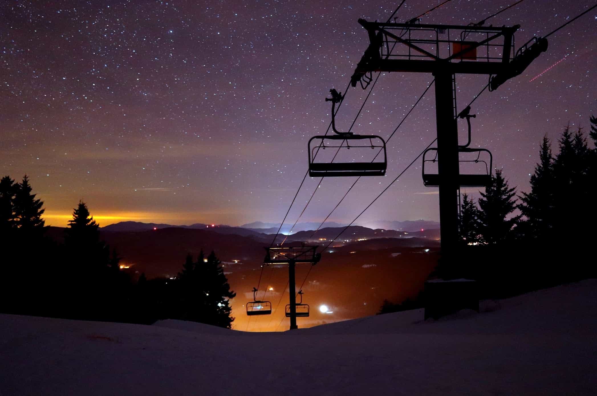 Ragged mountain Resort at night. | Photo: CBRE