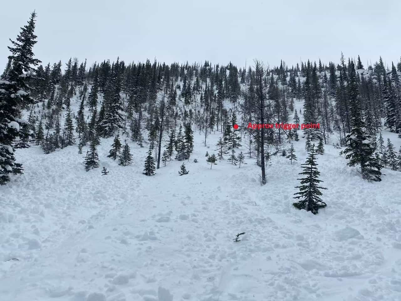 One of two alberta avalanches on Friday, March 14, 2025.