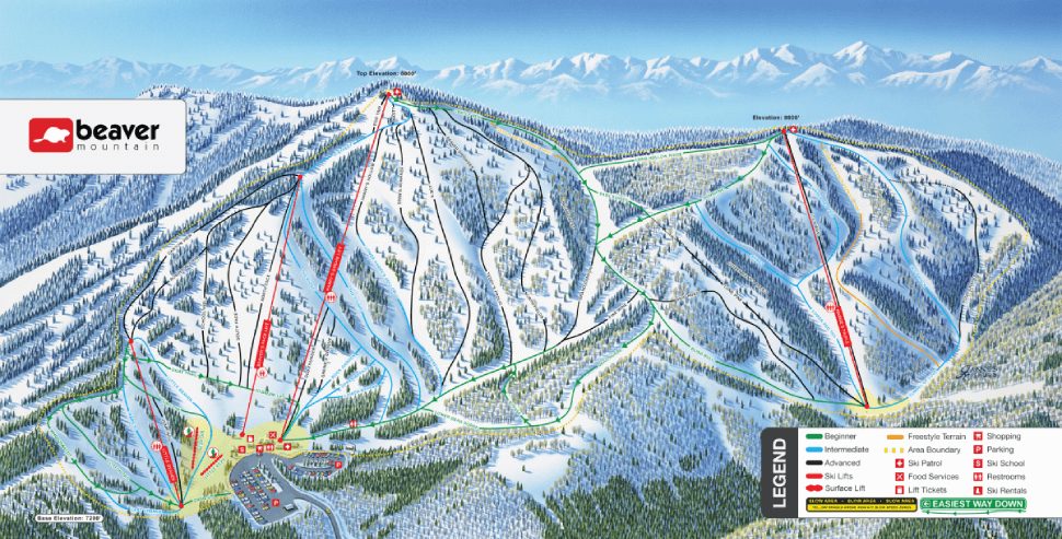 Trail map. Photo Credit: Beaver Mountain