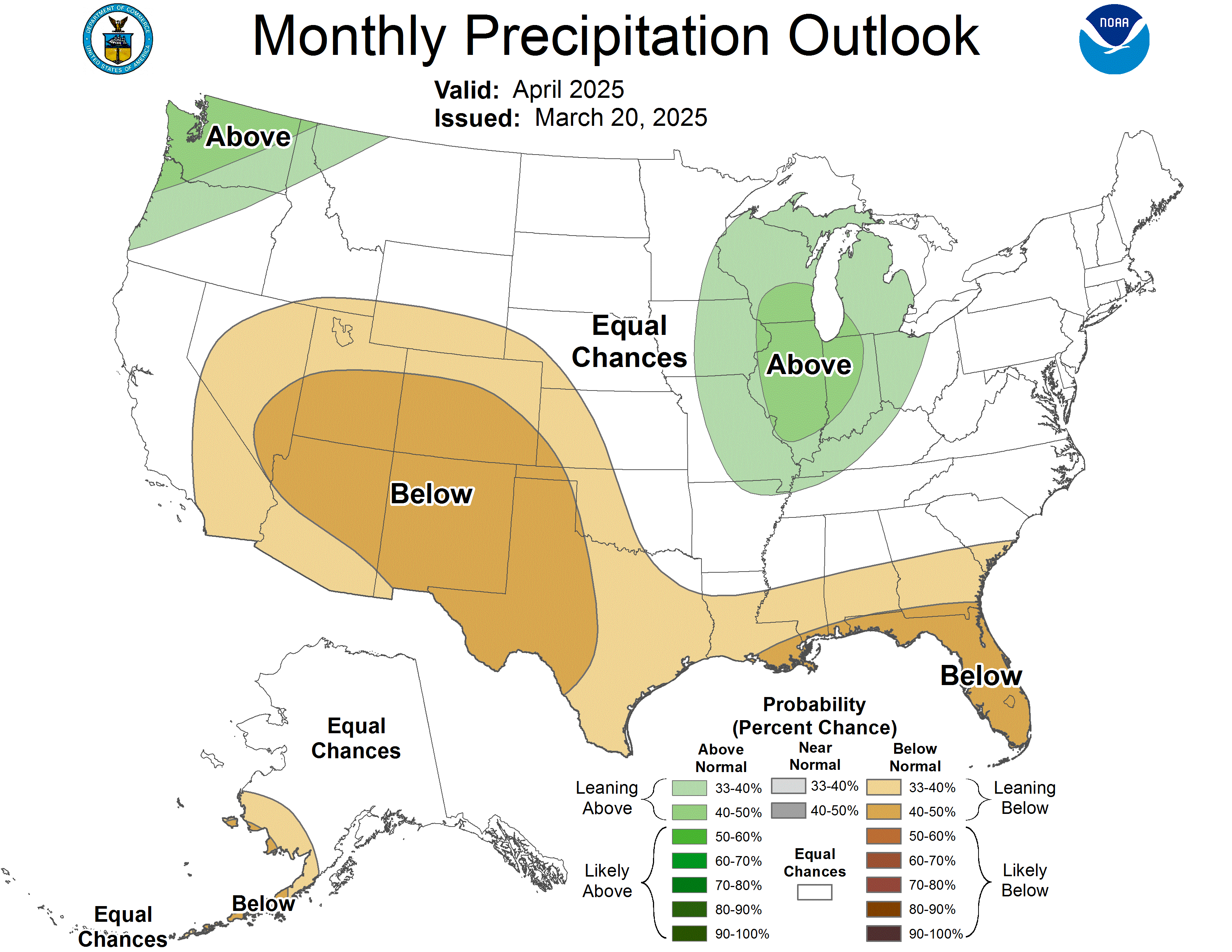 April 2025 precipitation outlook. | Image: NOAA