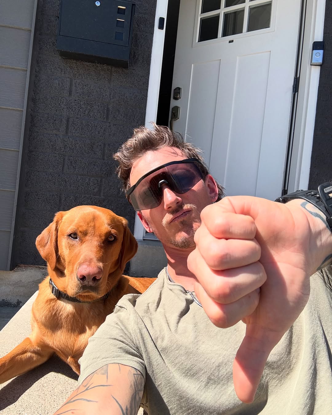 Thumbs Down for John Collinson. | Photo: Instagram