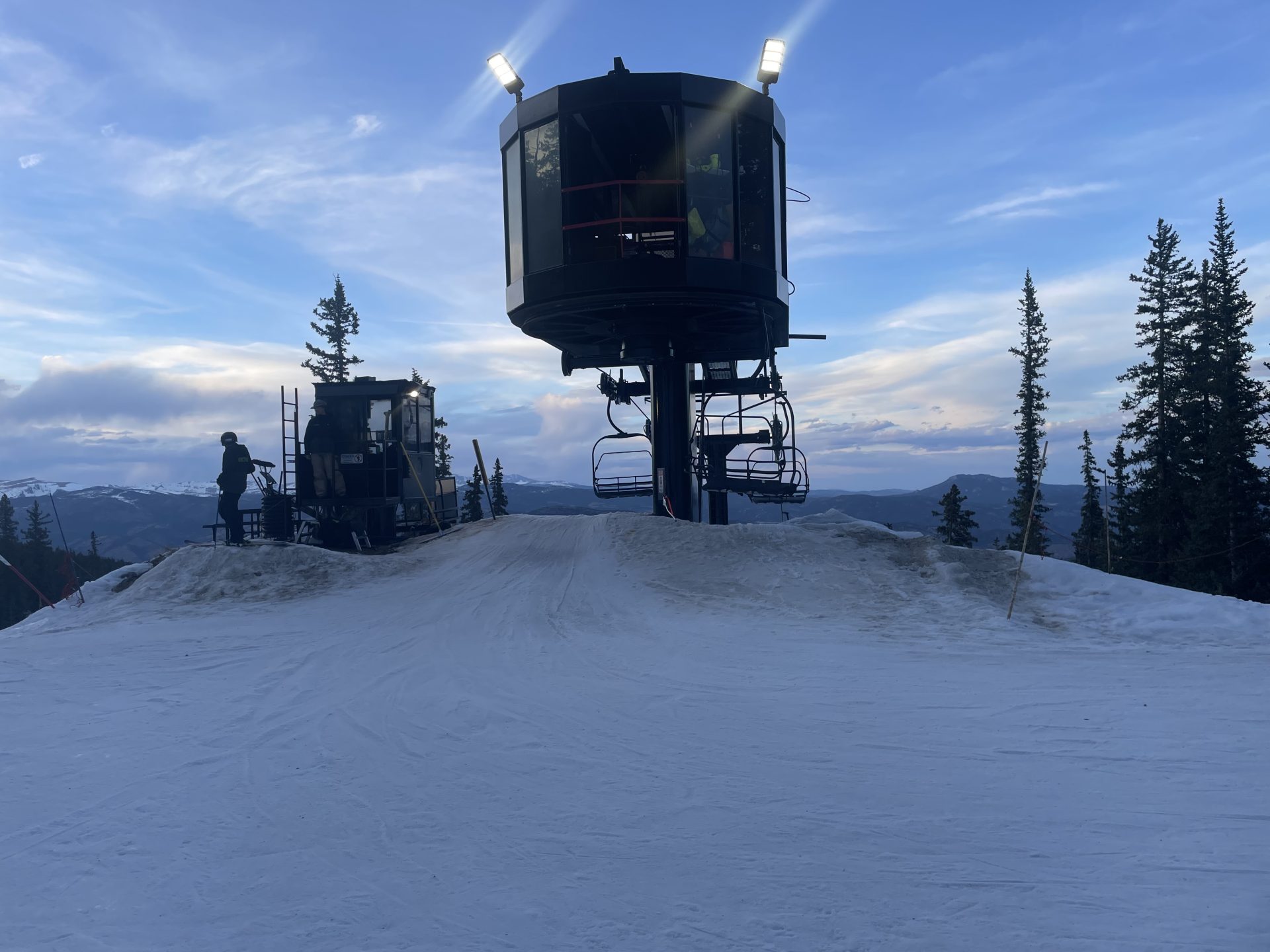 The top of the Echo Mountain's triple chair lift. Photo Credit: SnowBrains