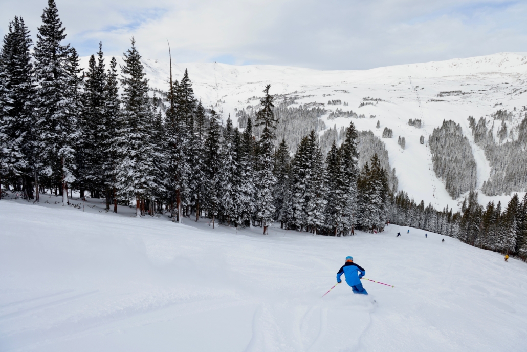 Skiing the basin side at Loveland Ski Area. Photo Credit: Loveland Ski Area
