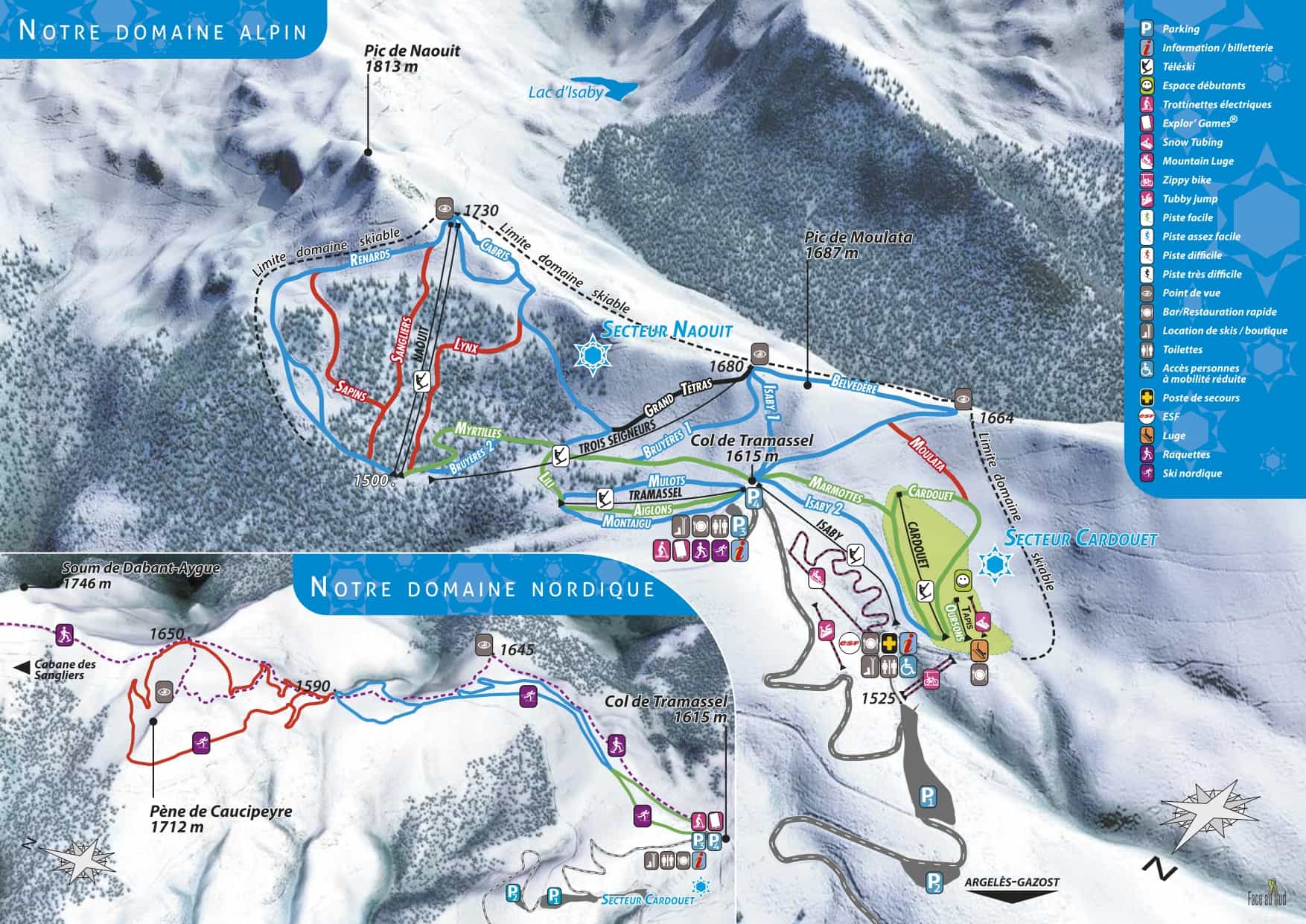 Hautacam trail map.