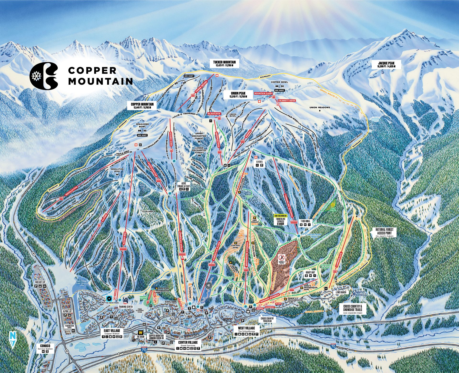 Copper Mountain Trail Map. 