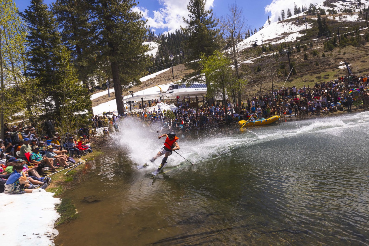 Cushing Crossing–The Original Pond Skim. | Photo: Ryan Salm / Palisades Tahoe