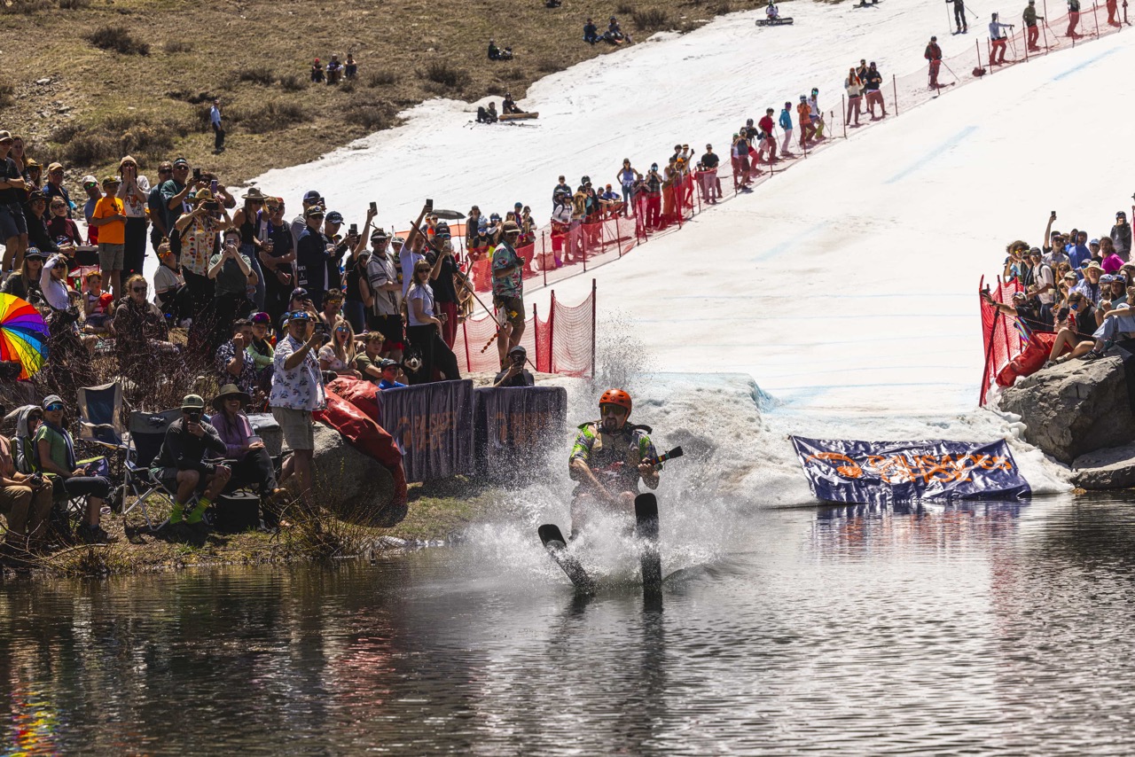 Cushing Crossing–The Original Pond Skim. | Photo: Ryan Salm / Palisades Tahoe