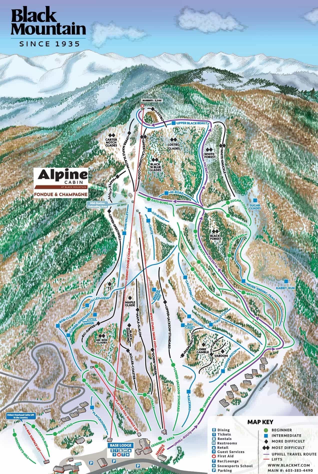 Black Mountain trail map.