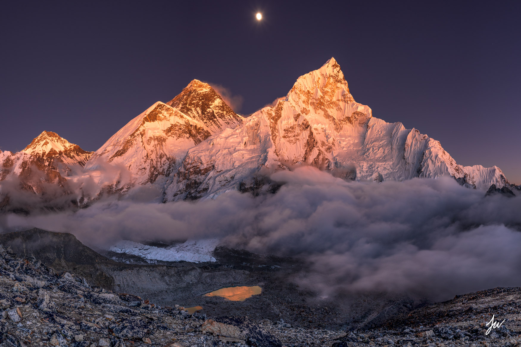 Looking east to Mount Everest from the summit of Kala Patthar. Photo Credit: Jason Weiss