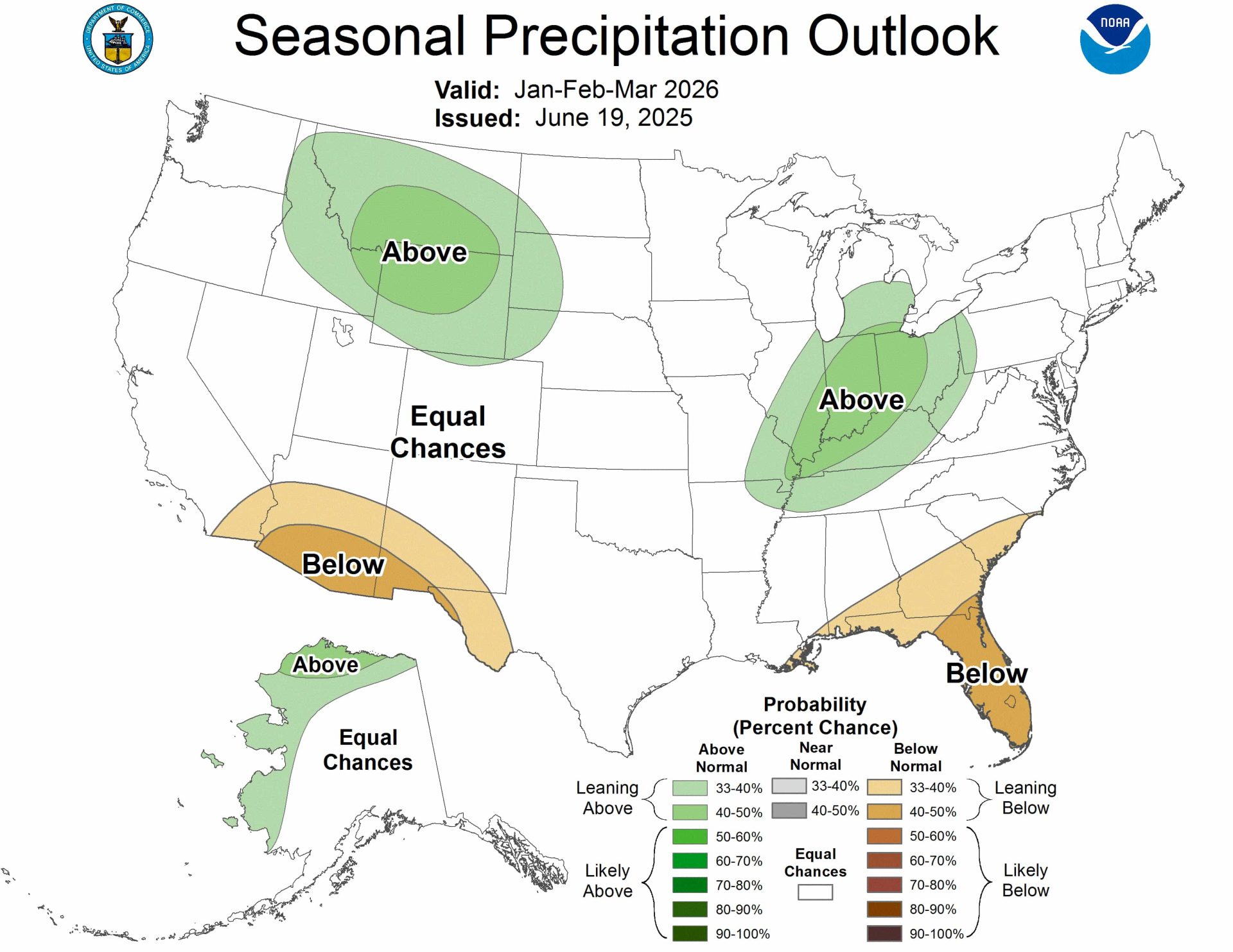 JFM precipitation outlook. | Image: NOAA