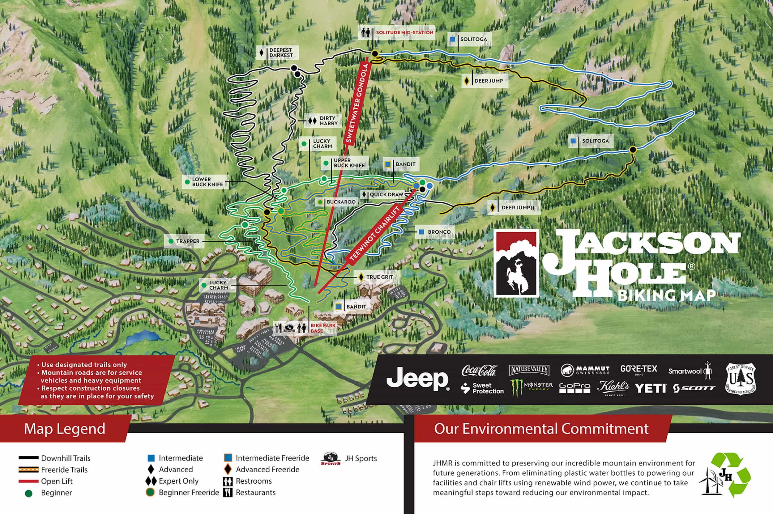 Jackson Hole bike park map.