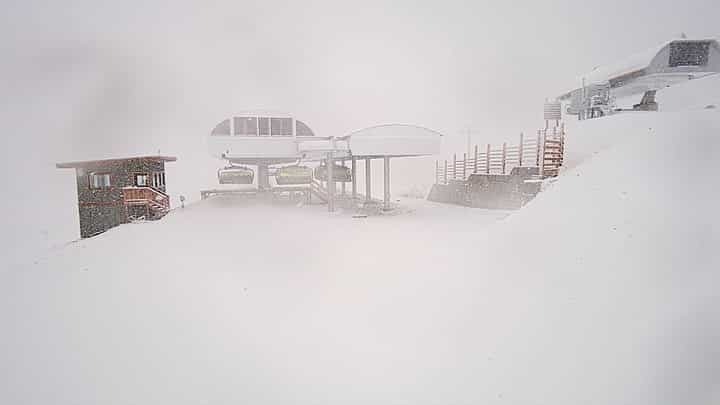 Rare summer snow for Banff Sunshine Village. | Photo: Banff Sunshine Village 