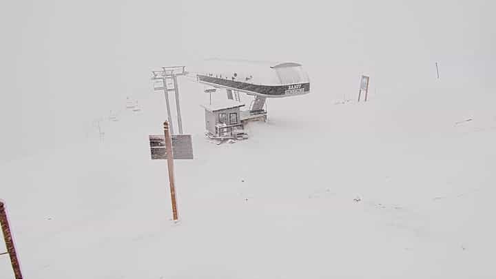 Rare summer snow for Banff Sunshine Village. | Photo: Banff Sunshine Village 