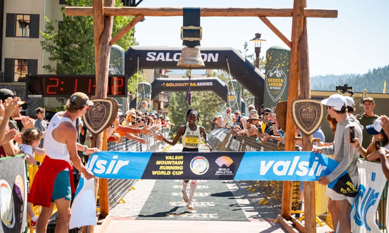 Finish line at Broken Arrow Skyrace, Palisades Tahoe. | Photo: Palisades Tahoe