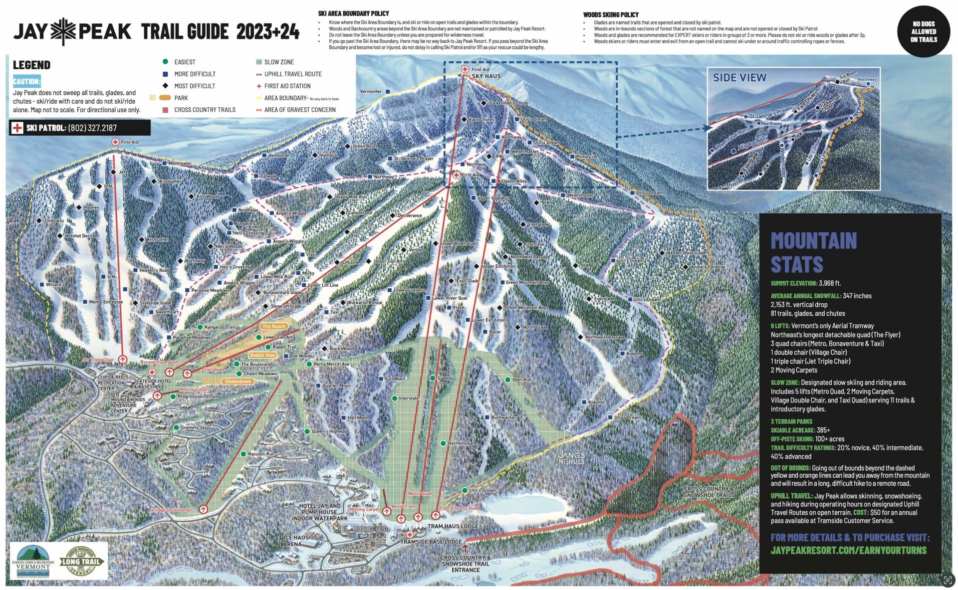 Jay Peak Resort trail map.