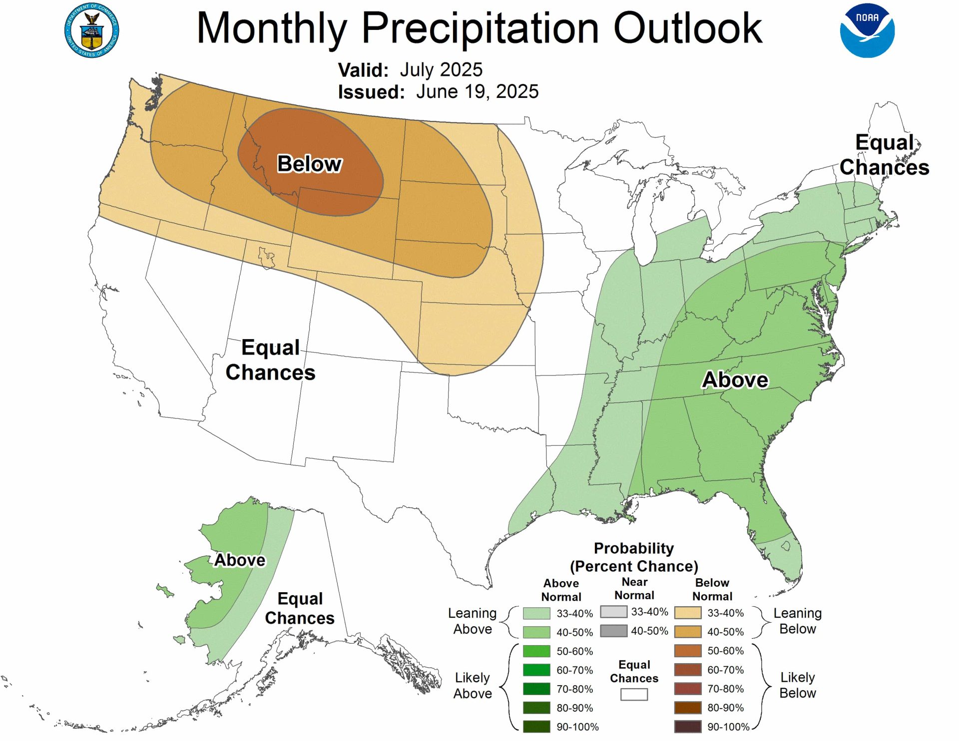 July 2025 precipitation outlook: | Image: NOAA